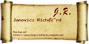 Janovicz Richárd névjegykártya