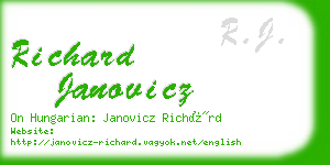 richard janovicz business card